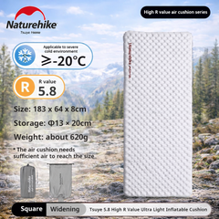 All-Season Ultralight Sleeping Pad – 5.8 R-Value Inflatable Camping Mattress for Summer, Winter & Year-Round Adventures