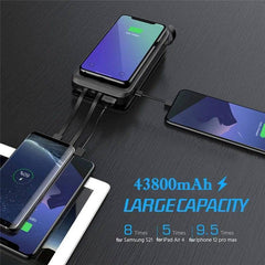 Survival Gears Depot Phones & Telecommunications Powerful 43800mAh Solar Power Bank with  Wireless Charging - Stay Charged Anywhere, Anytime