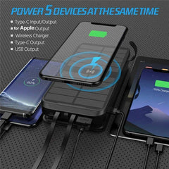 Survival Gears Depot Phones & Telecommunications Powerful 43800mAh Solar Power Bank with  Wireless Charging - Stay Charged Anywhere, Anytime