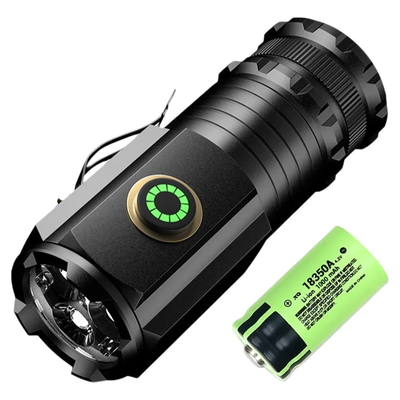 USB Rechargeable LED Flashlight With Magnet for Hiking Camping