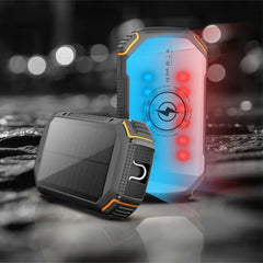 20000mAh Solar Power Bank with Fast Charging, Waterproof Design, and Red Warning Light for Emergency Situations
