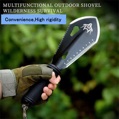 Versatile Stainless Steel Outdoor Camping/Garden Shovel Set with Hex Wrench, Ruler, and Knife - Enhance Your Outdoor Experience