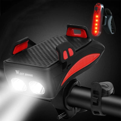 Survival Gears Depot Bicycle Light Multi-function Bike Light With Phone Holder