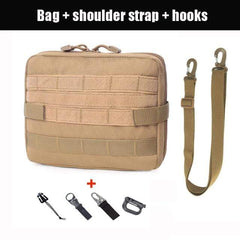 Survival Gears Depot Climbing Bags Khaki with Strap Hooks EDC Camping Tactical Pouch