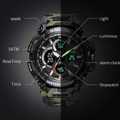 Survival Gears Depot Dual Time Camouflage Military Watch