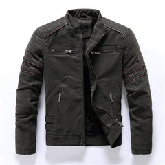 Survival Gears Depot Faux Leather Coats KH8809A Army green / XS Inner Fleece PU Faux Leather Jacket