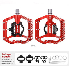 Survival Gears Depot FK-150 Red SPD MTB Road Bike Pedals