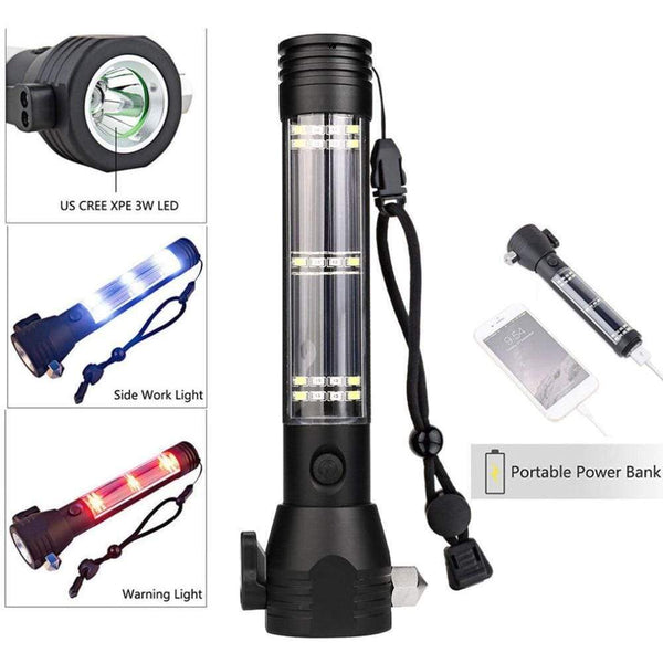6 In 1 Solar Powered LED Flashlight – Survival Gears Depot Official