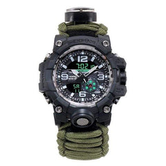 Survival Gears Depot Quartz Watches Army Green Adventurer Multifunction Survival Watch