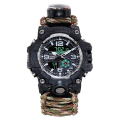 Survival Gears Depot Quartz Watches Camouflage Green Adventurer Multifunction Survival Watch