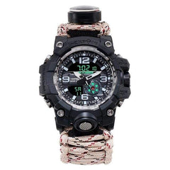 Survival Gears Depot Quartz Watches Camouflage Khaki Adventurer Multifunction Survival Watch