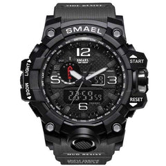 Survival Gears Depot Quartz Watches Gray Black Military Dual Display Analog Digital Watch