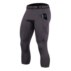 Survival Gears Depot Running Tights grey / S Men's Leg Compression Capri Legging