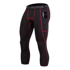 Survival Gears Depot Running Tights red / S Men's Leg Compression Capri Legging