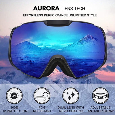 Survival Gears Depot Skiing Eyewear OTG Anti-Fog Ski Googles